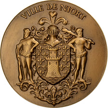 Frankreich, Medaille, La Ville de Niort à Pierre Mauroy, 1983, Bronze, Louis