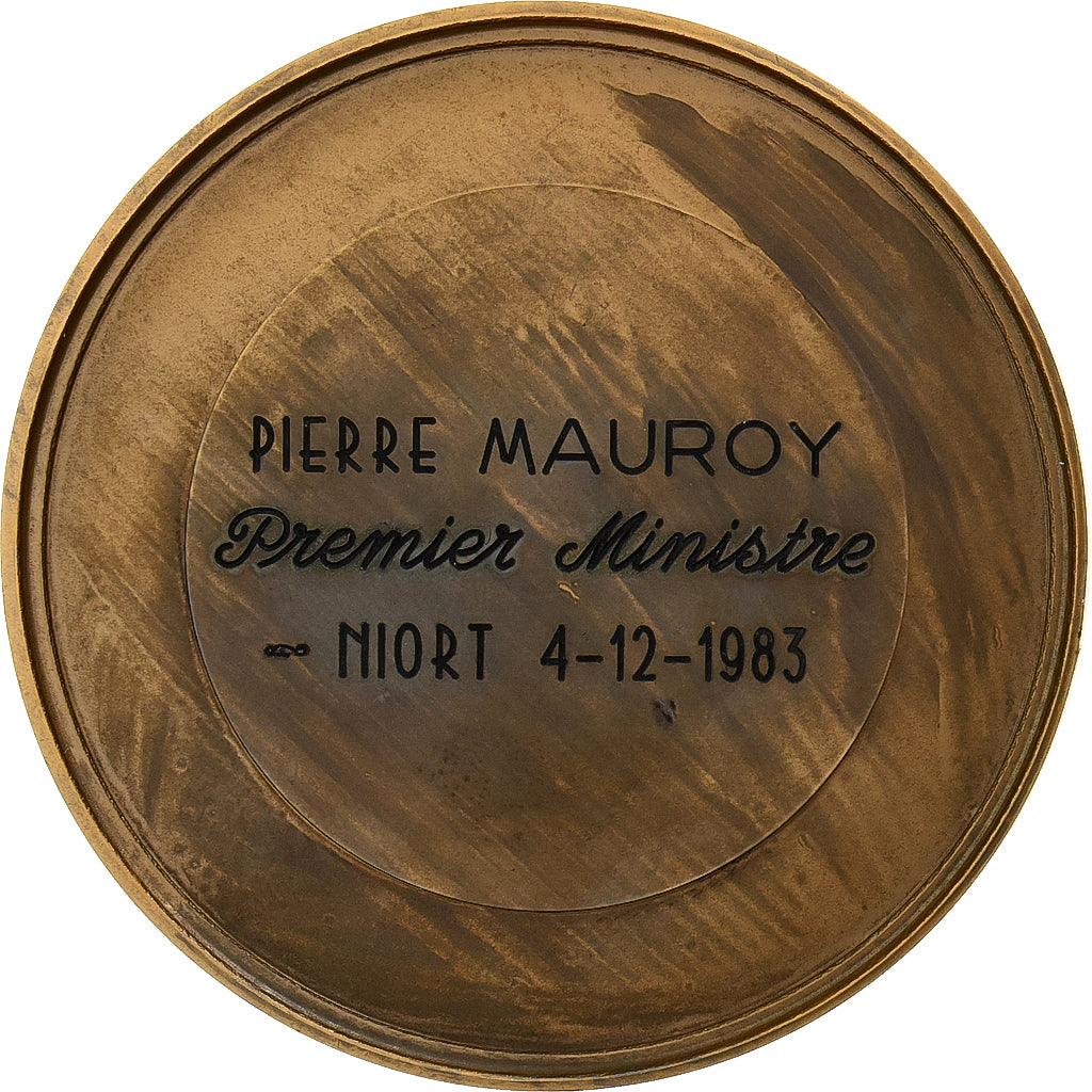 Francia, medaglia, La Ville de Niort à Pierre Mauroy, 1983, Bronzo, Louis, SPL