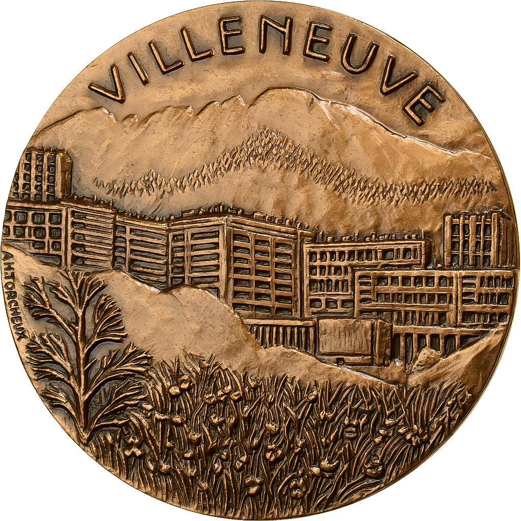 France, Medal, Ville d'Echirolles, 1983, Bronze, Torcheux, MS(63)
