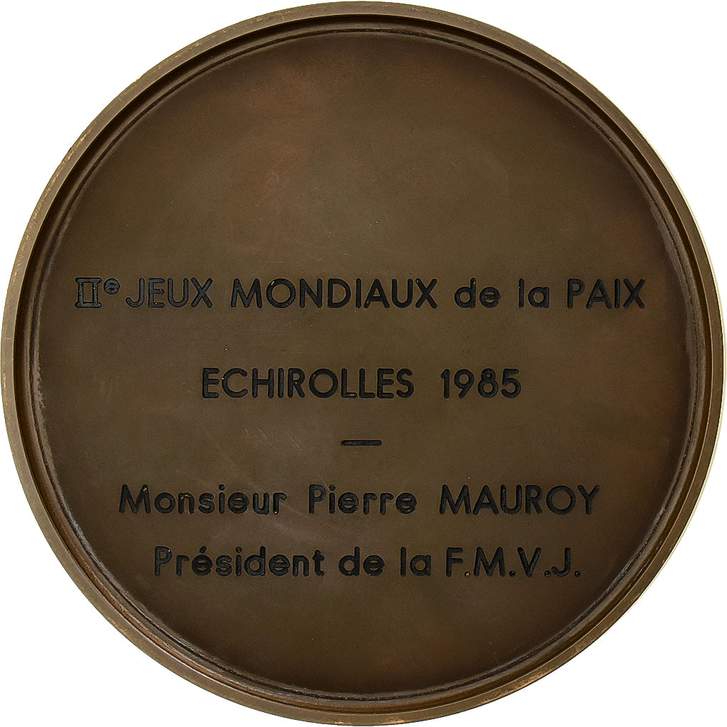 France, Medal, IIème Jeux Mondiaux de la Paix, Echirolles, Pierre Mauroy, 1985
