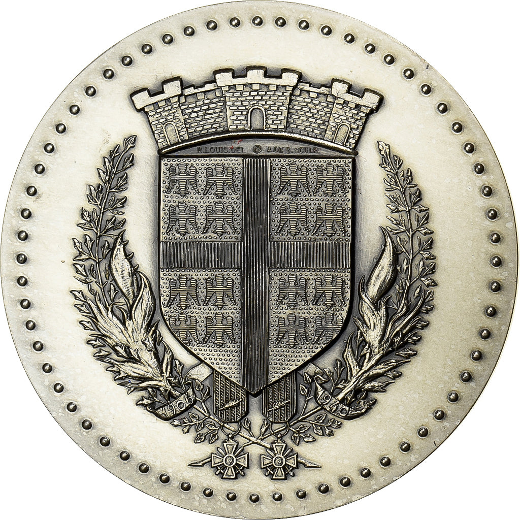 Francia, medaglia, Ville de Courrières, 1983, Bronzo argentato, SPL