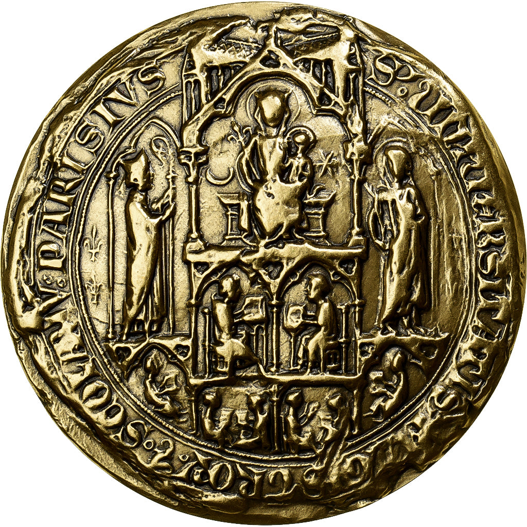 Francia, medaglia, The Fifth Republic, Sceau de l'Université de Paris, Bronzo