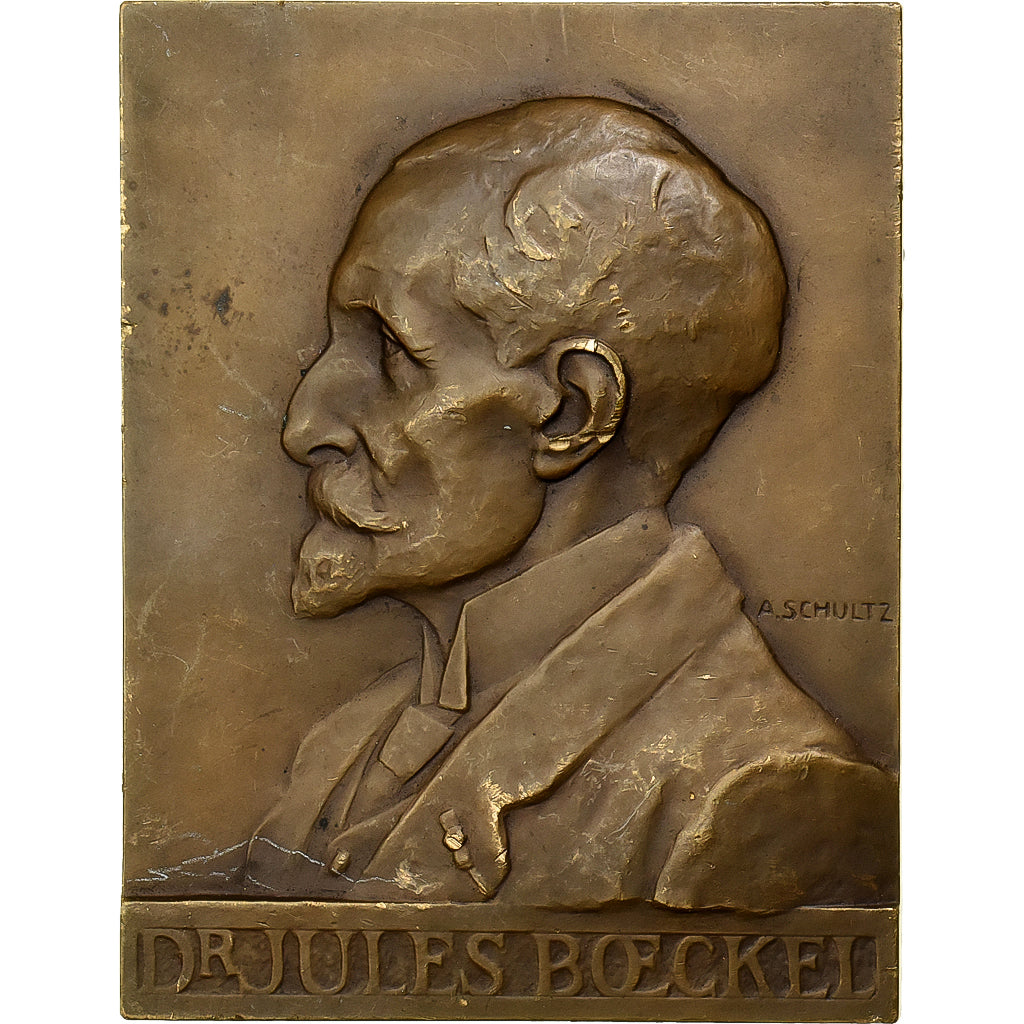Francia, medalla, Docteur Jules Boeckel, 1921, Bronce, Schultz, MBC
