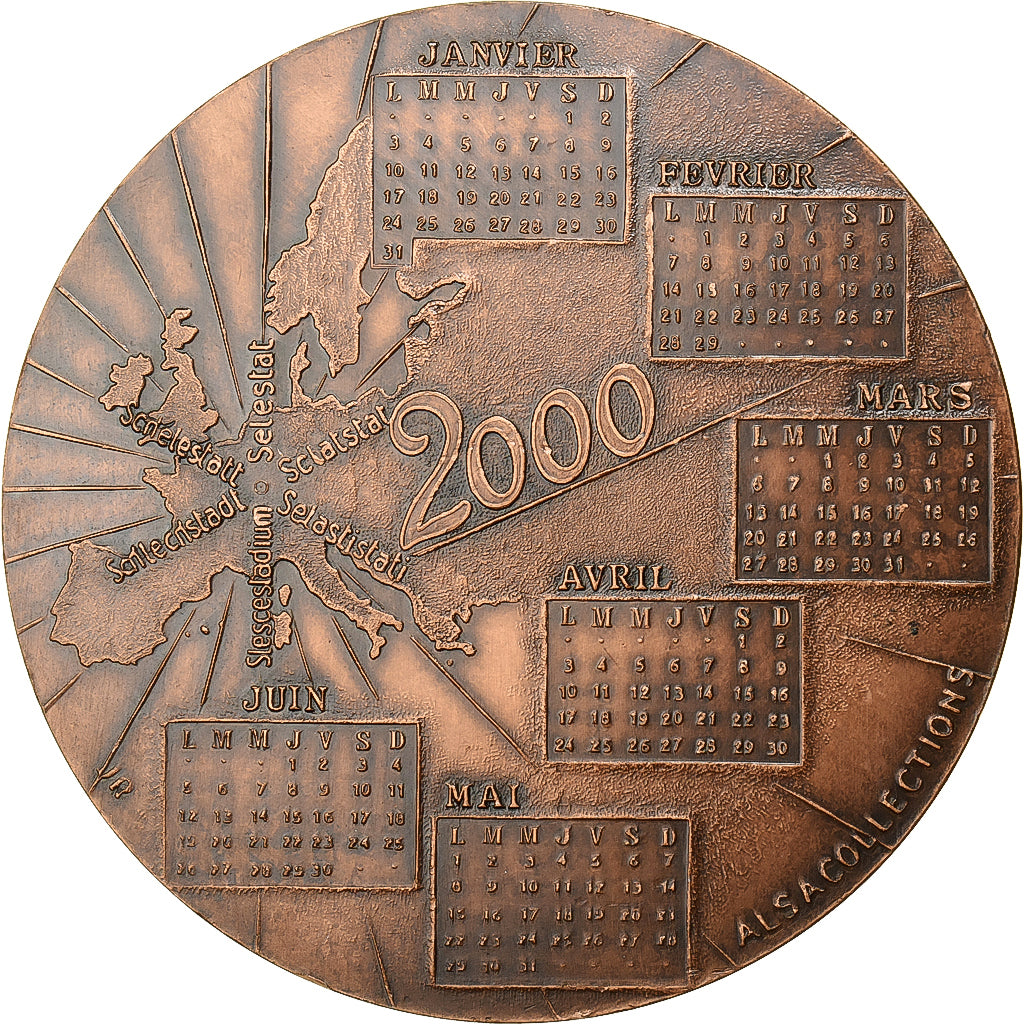 Frankreich, Medaille, Calendrier, Sélestat, 2000, Bronze, VZ