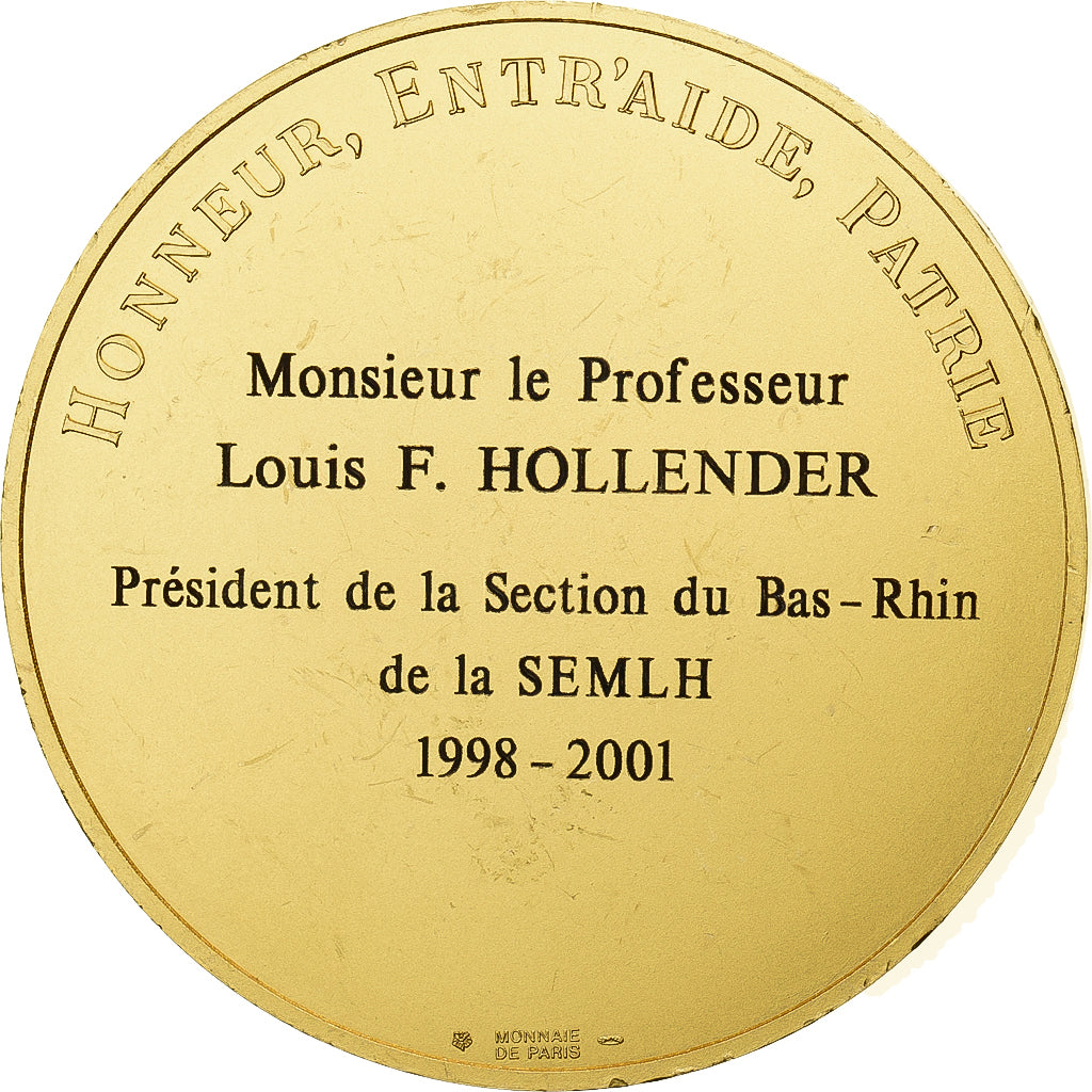 Francia, medaglia, Société d'Entraide, Légion d'Honneur, 2001, Bronzo dorato