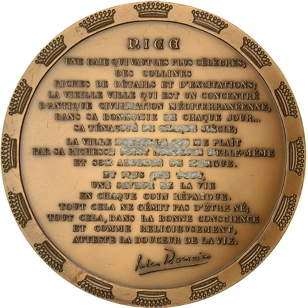 Francia, medaglia, Ville de Nice, Bronzo, Grunberg, BB+