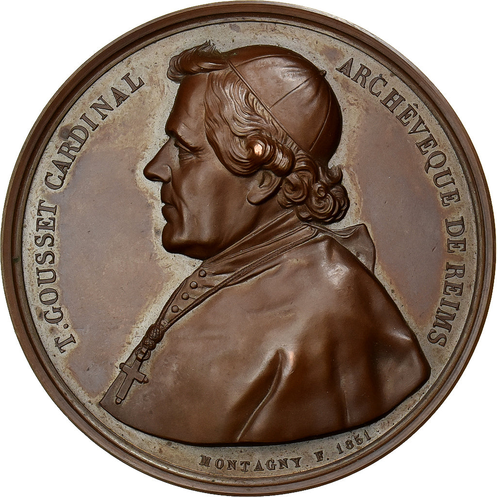 Francia, medaglia, Thomas Gousset, Archevêque de Reims,, 1851, Rame, Montagny