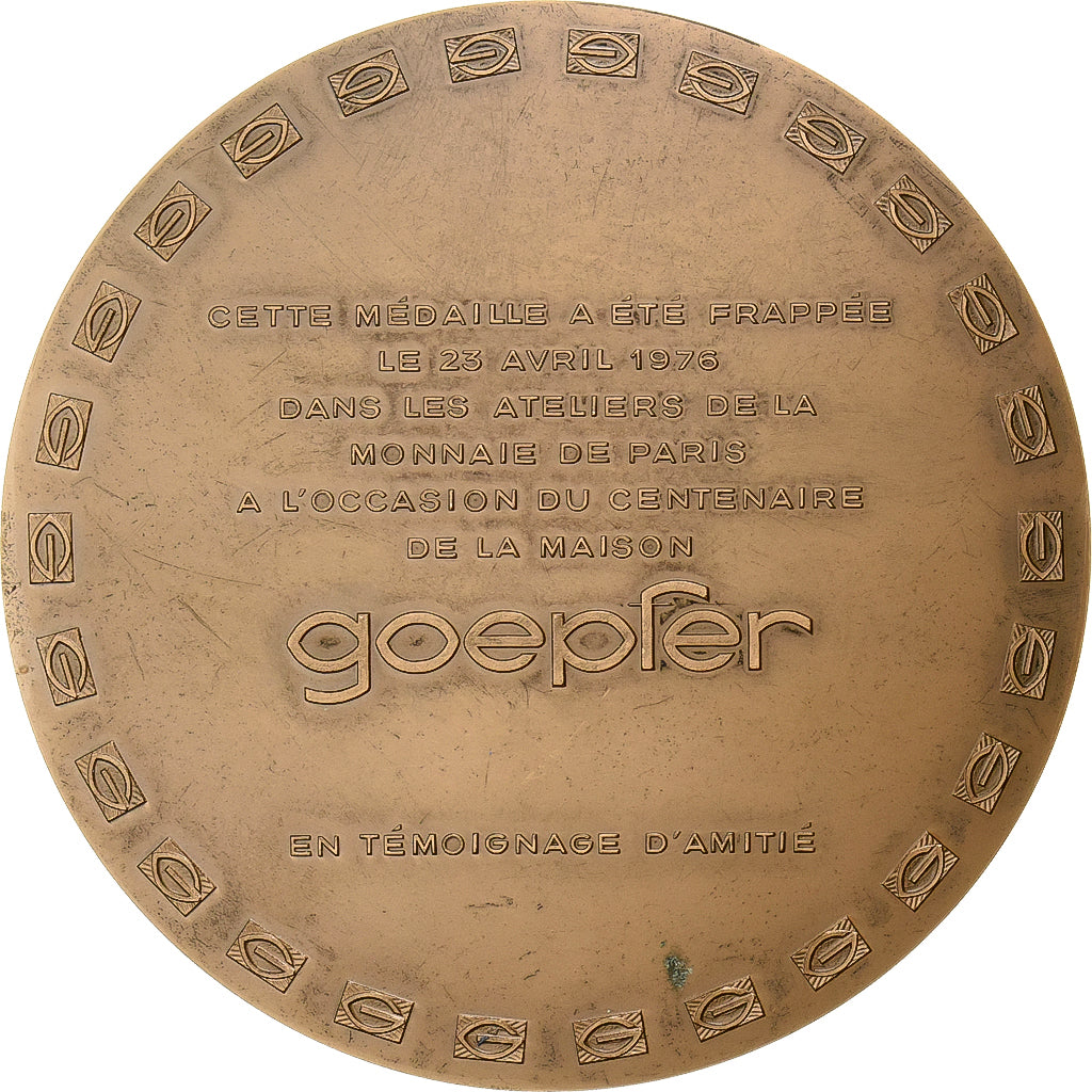 Frankreich, Medaille, Centenaire de la Maison Goepfer, 1976, Bronze, Monnaie de