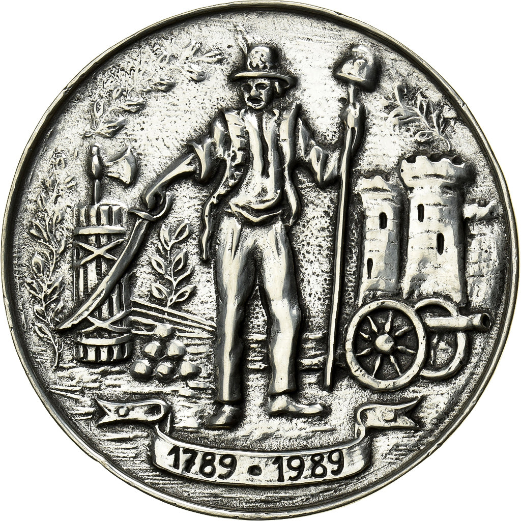 Francia, medalla, Bicentenaire de la Révolution Française, 1989, Hojalata, EBC