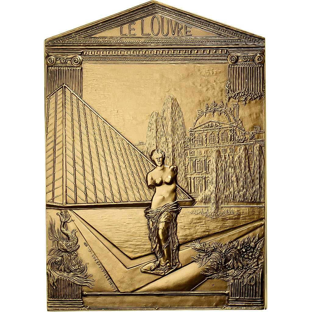 Francia, medalla, Le Louvre, Bronce, Suzeau-Villeneuve, FDC
