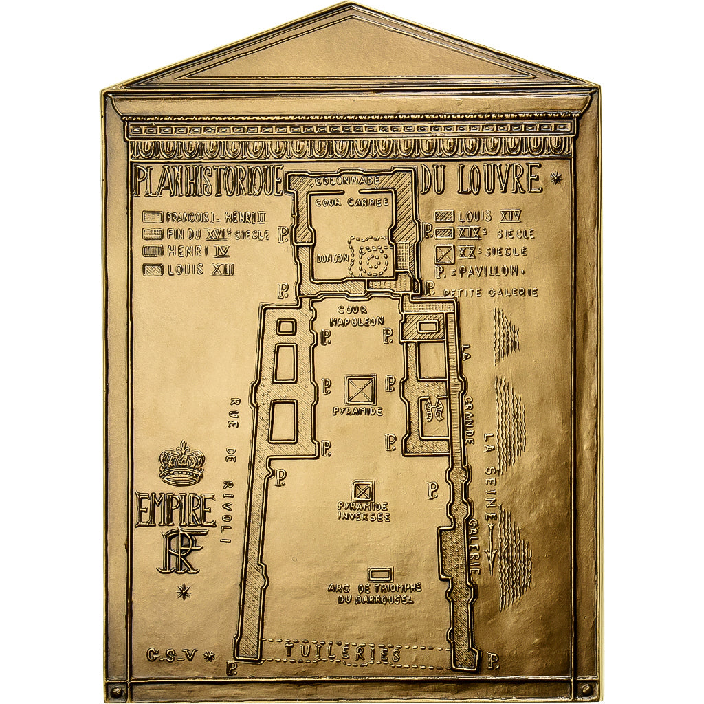 Francia, medalla, Le Louvre, Bronce, Suzeau-Villeneuve, FDC