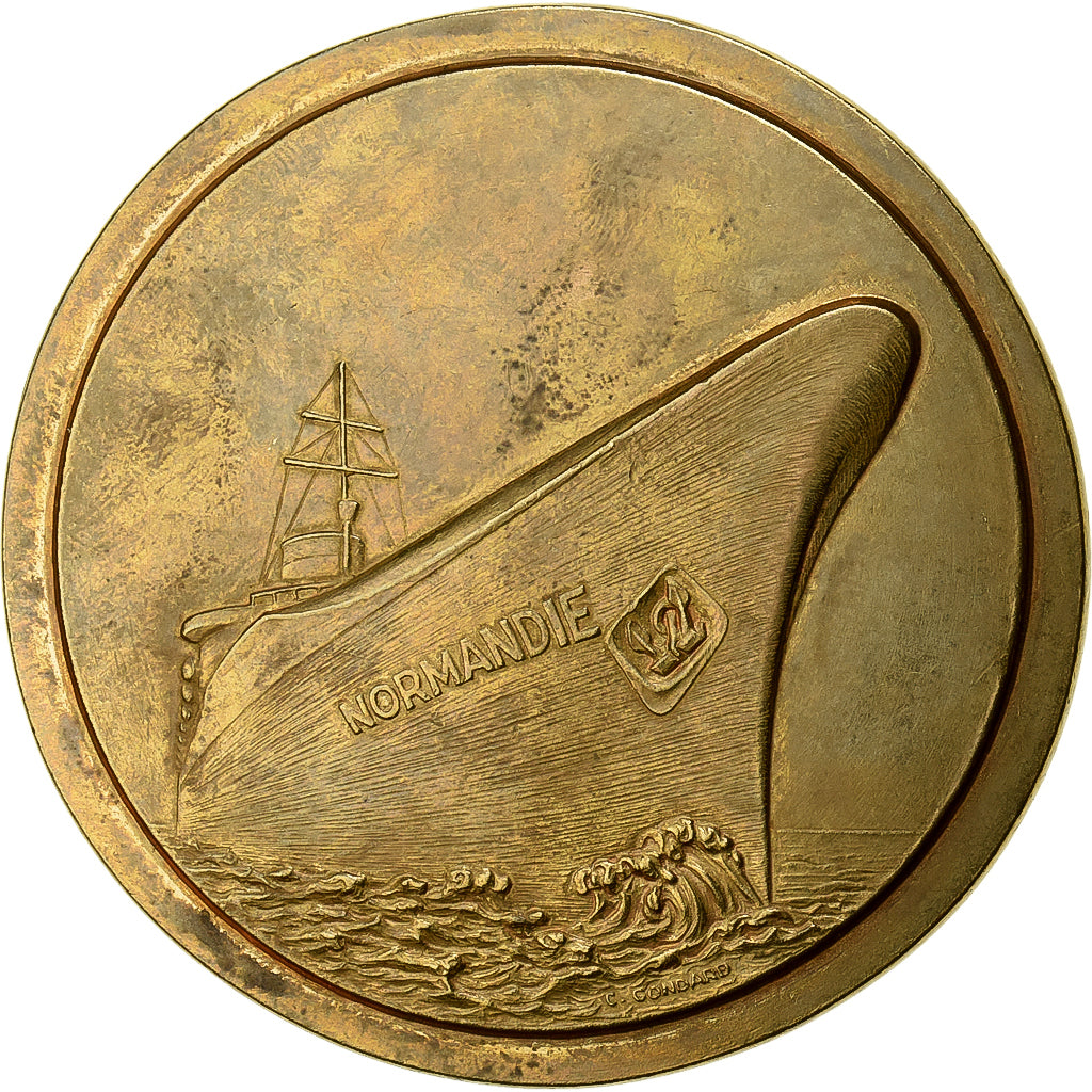 France, Medal, Le Normandie, Bronze, C. Gondard, AU(50-53)