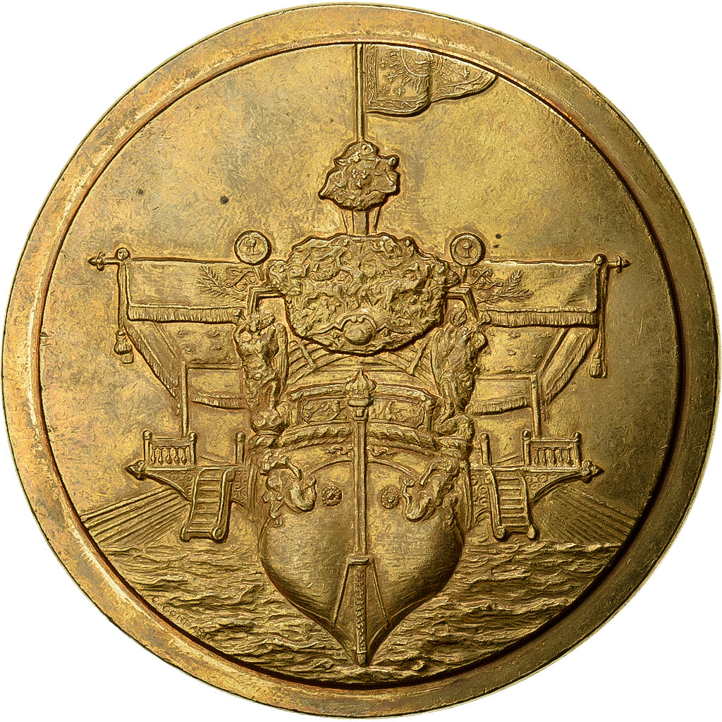 France, Medal, Le Normandie, Bronze, C. Gondard, AU(50-53)