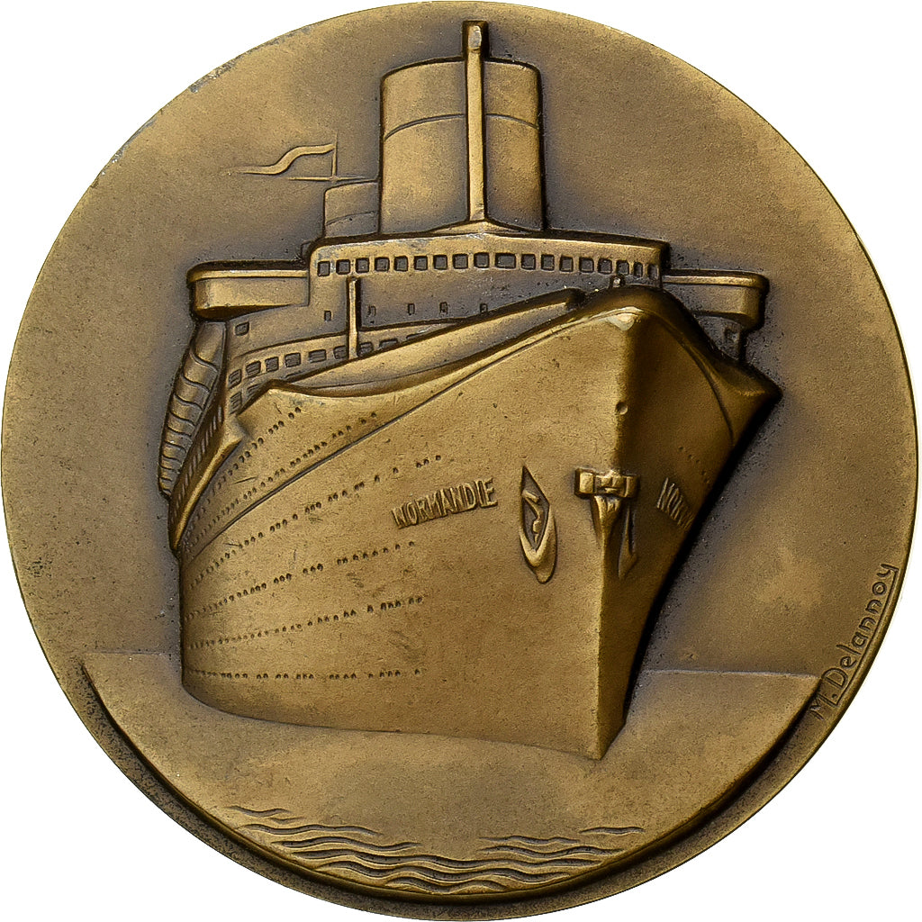 Francia, medalla, Compagnie Générale Transatlantique, Normandie, Bronce
