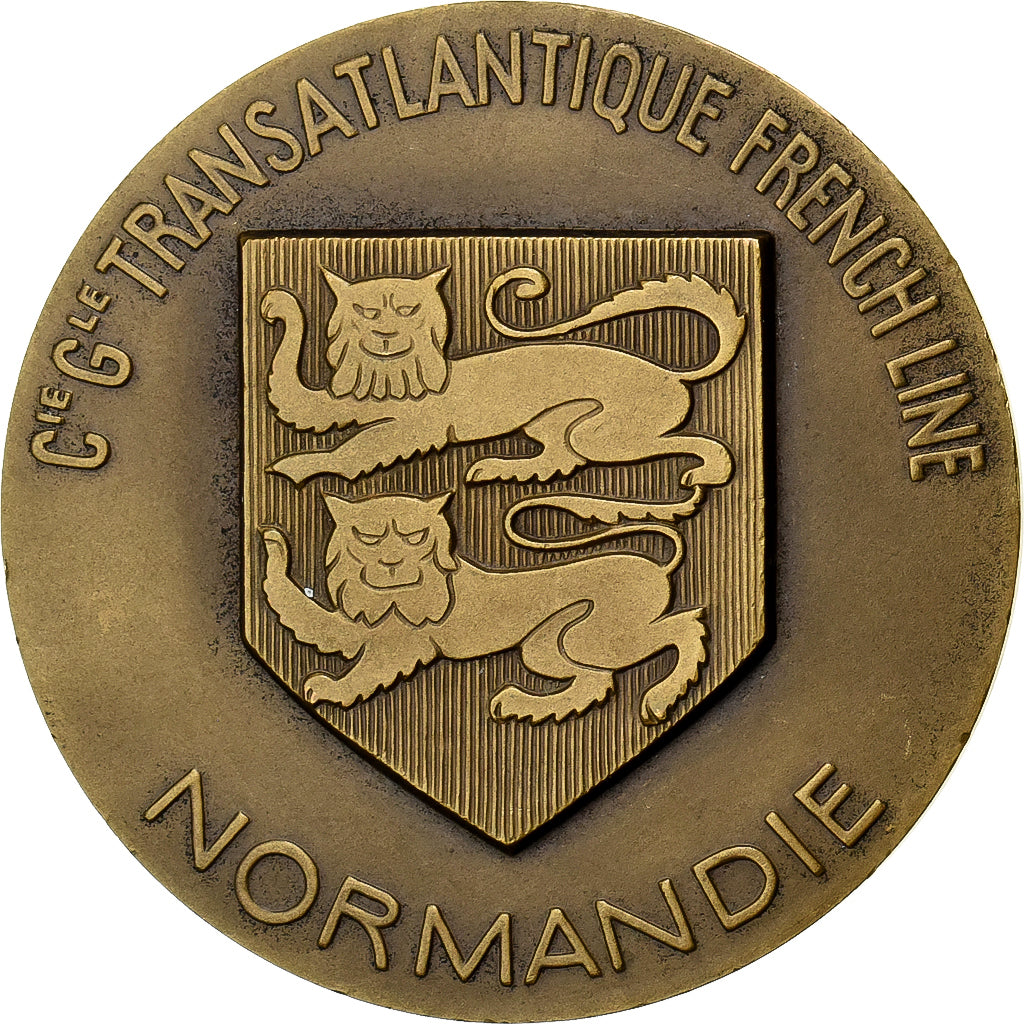 Francia, medalla, Compagnie Générale Transatlantique, Normandie, Bronce