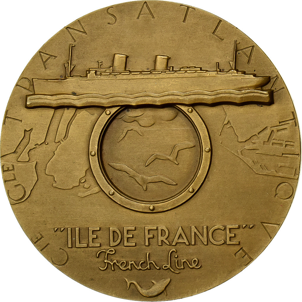Frankreich, Medaille, Compagnie Générale Transatlantique, Ile-de-France