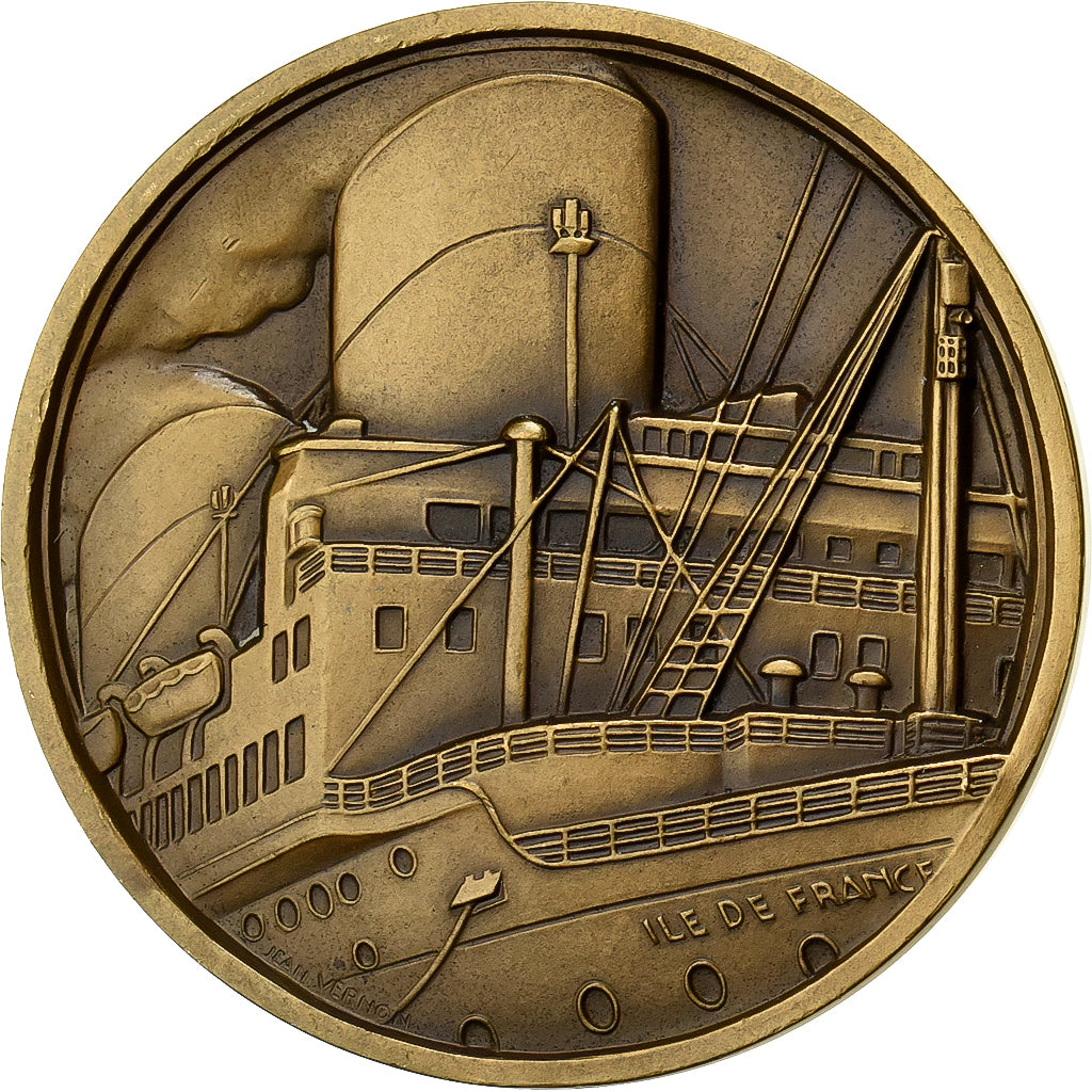 France, Medal, Compagnie Générale Transatlantique, Ile De France, 1927