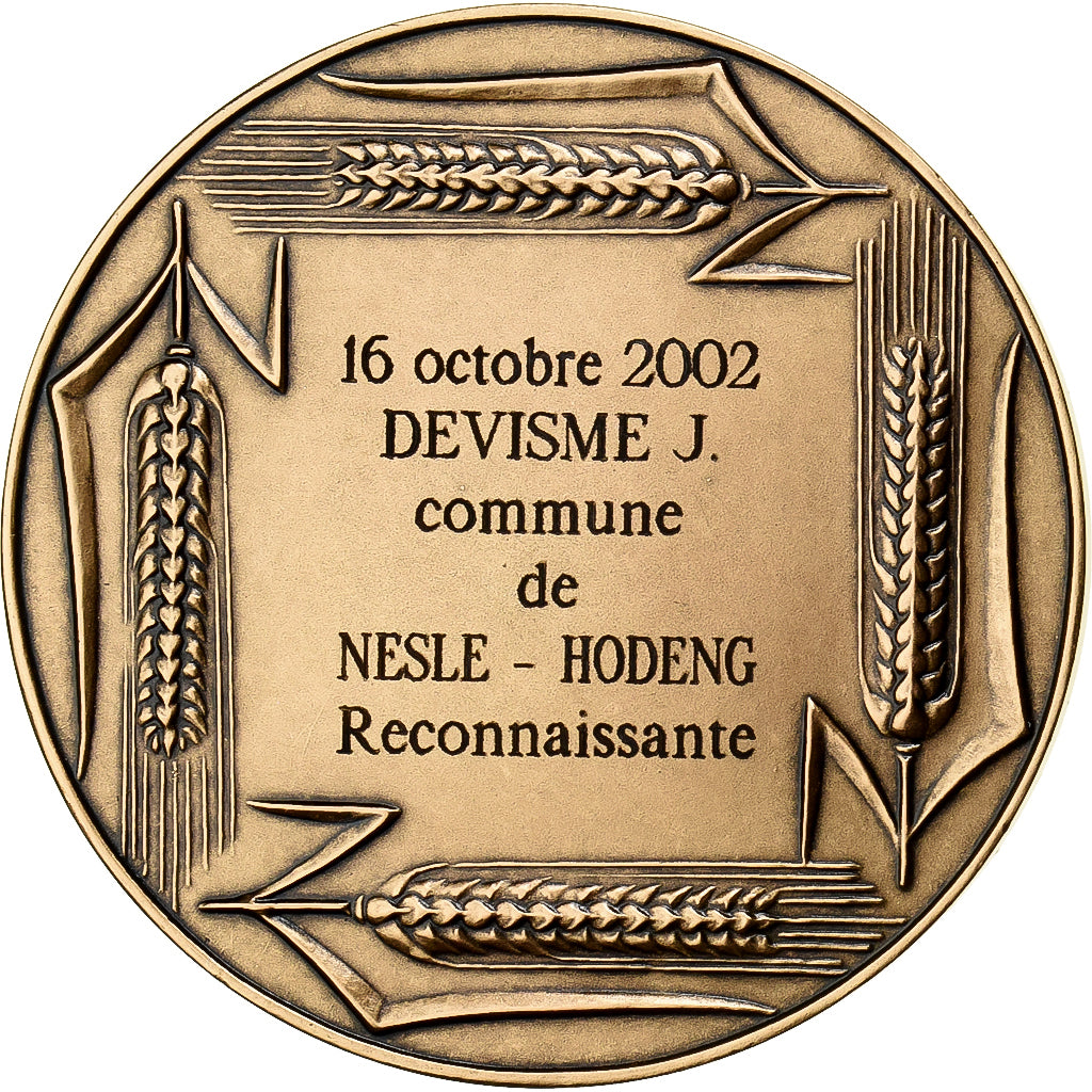 Frankreich, Medaille, Marianne, Ville de Nesle-Hodeng, 2002, Bronze, Coeffin