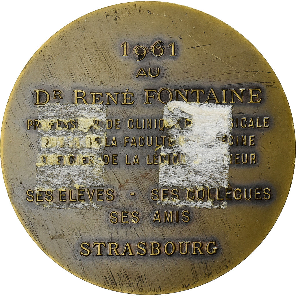 Francja, medal, Docteur René Fontaine, 1961, Brązowy, EF(40-45)