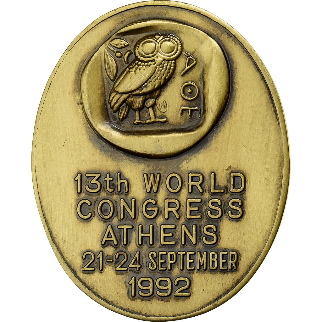 Grécia, medalha, 13th World Congress Athens, 1992, Bronze, MS(63)