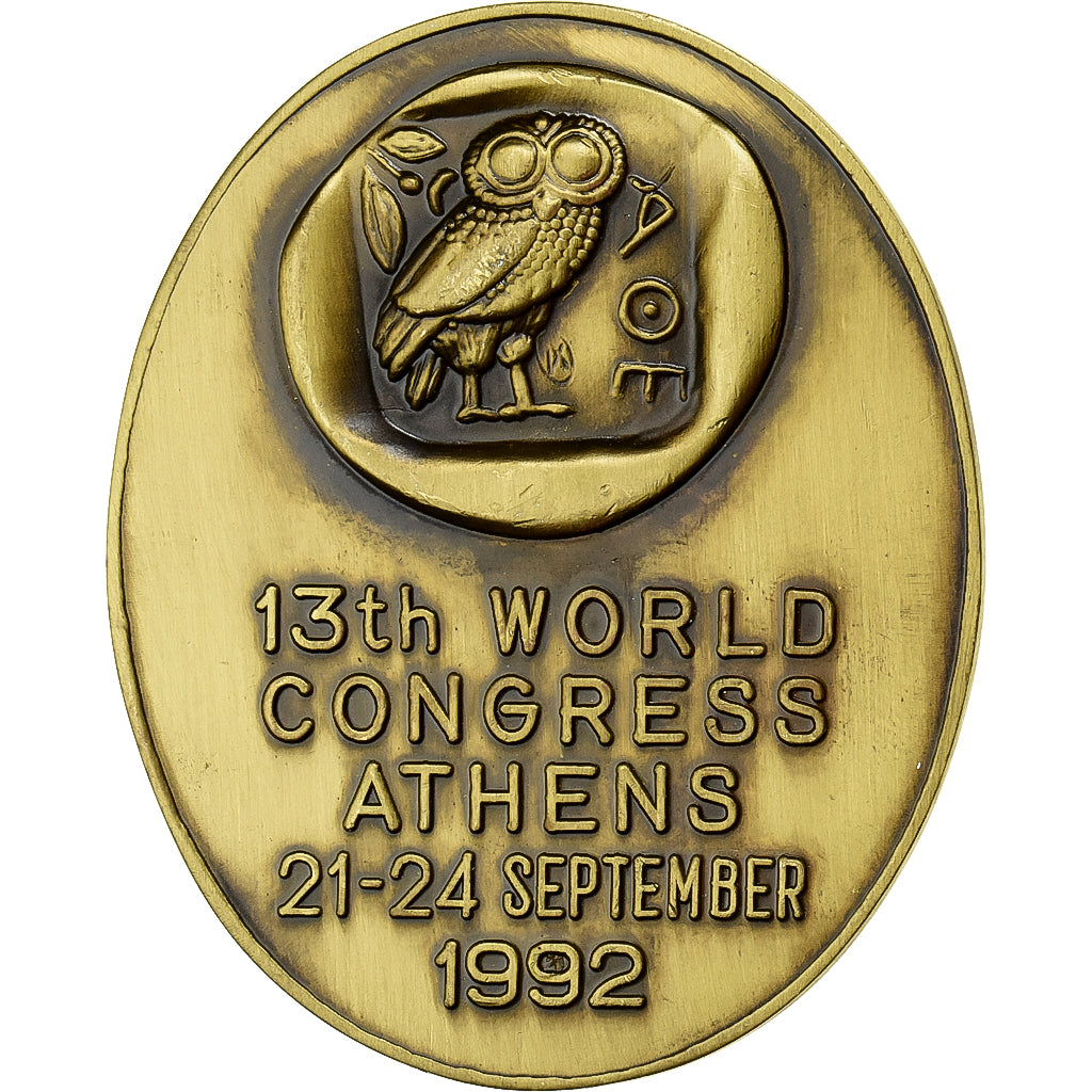 Grécia, medalha, 13th World Congress Athens, 1992, Bronze, MS(63)