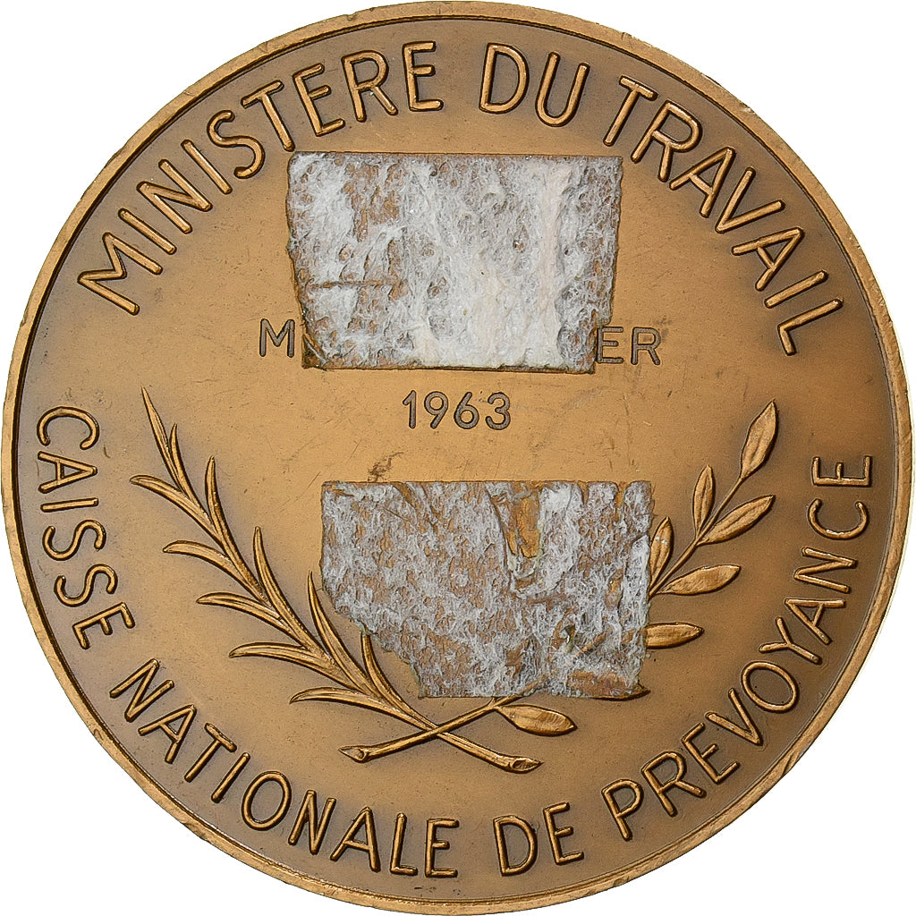 Frankreich, Medaille, Caisse Nationale de Prévoyance, Travail, 1963, Bronze