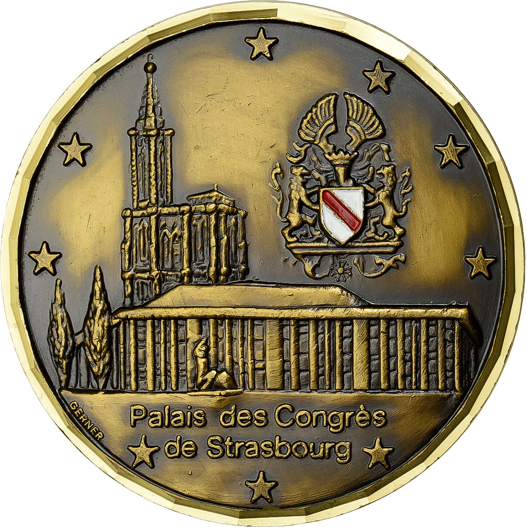 Frankreich, Medaille, Palais des Congrès de Strasbourg, Bronze, Gerner, UNZ