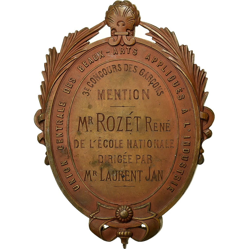 Francia, medaglia, Union Centrale des Beaux-Arts, Concours des Garçons, Bronzo