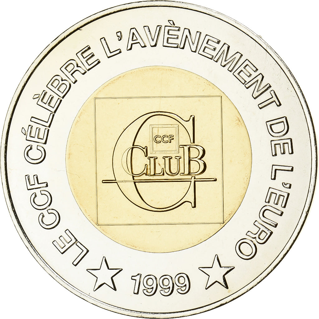 Francia, medaglia, Le CCF célèbre l'Avènement de l'Euro, 1999, Bi-metallico
