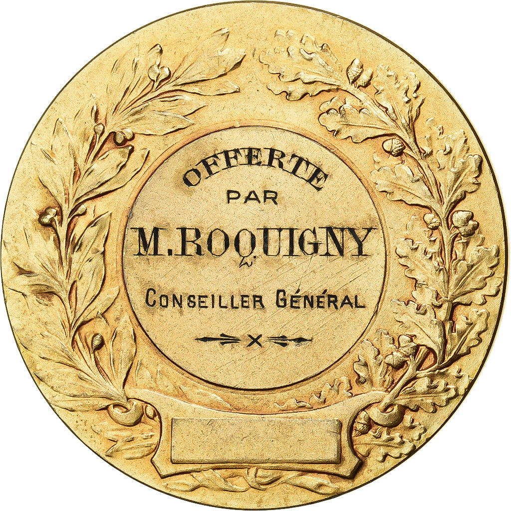 Francia, medaglia, Offerte par M. Roquigny, Conseiller Général, 1933, Bronzo