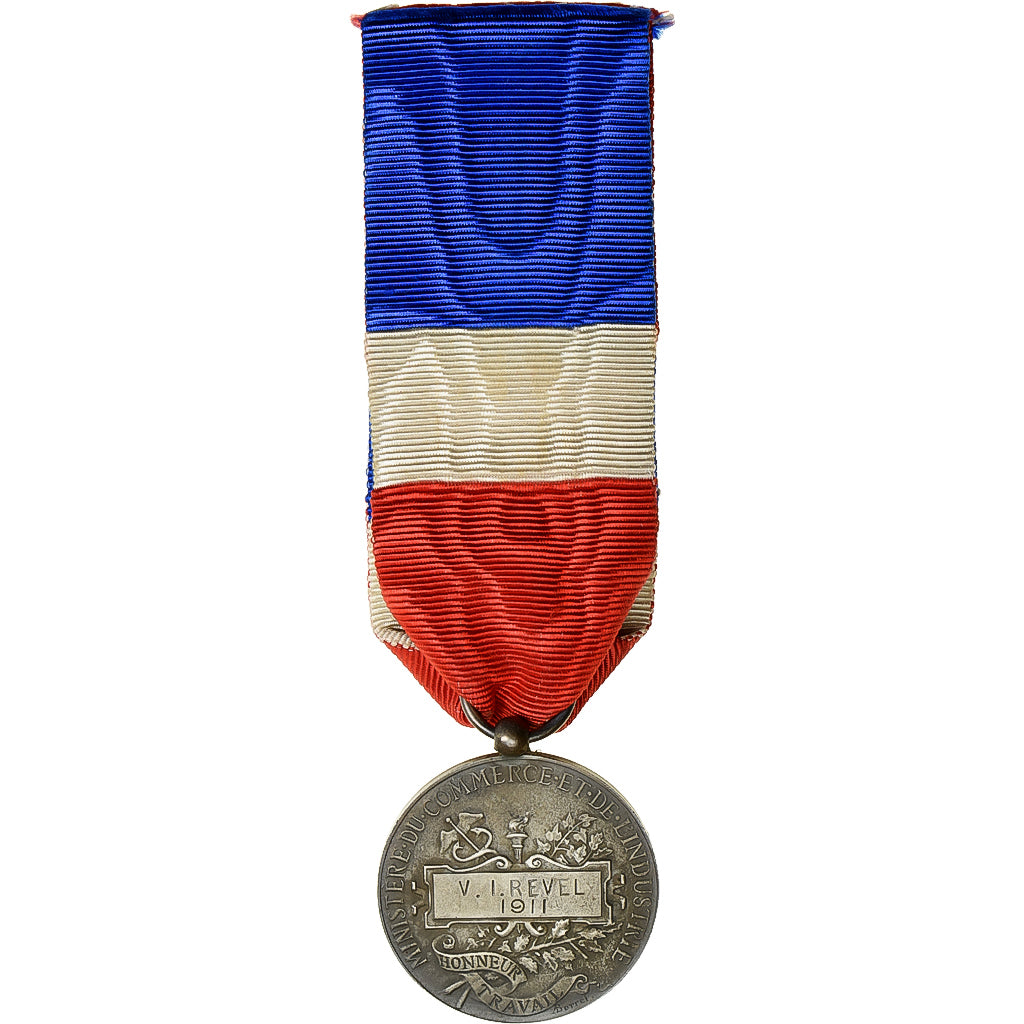 France, Industrie-Travail-Commerce, Medal, 1911, Excellent Quality, Borrel