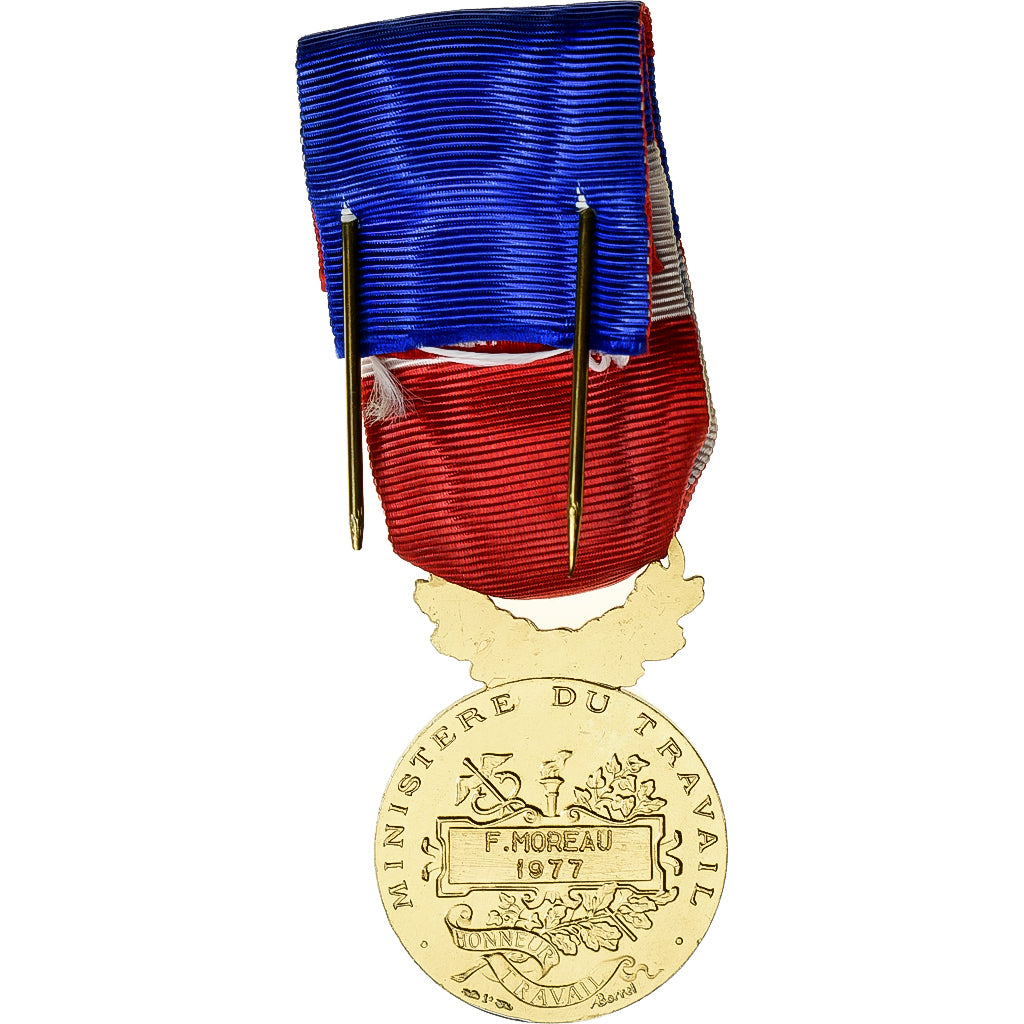 France, Médaille d'honneur du travail, Medal, 1977, Excellent Quality, Borrel