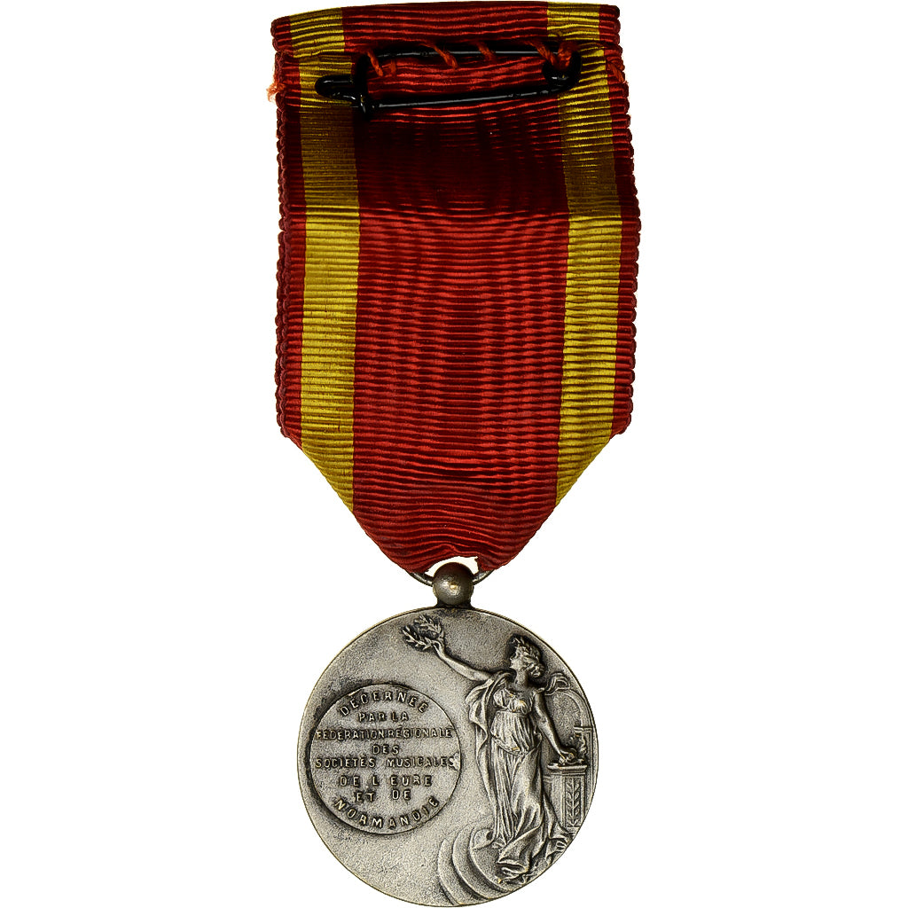 France, Sociétés Musicales de l'Eure, Medal, Excellent Quality, Silvered