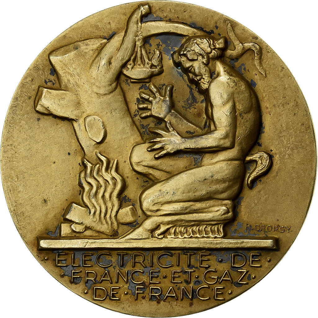 Frankreich, Medaille, Électricité de France et gaz de France, Gilt Bronze
