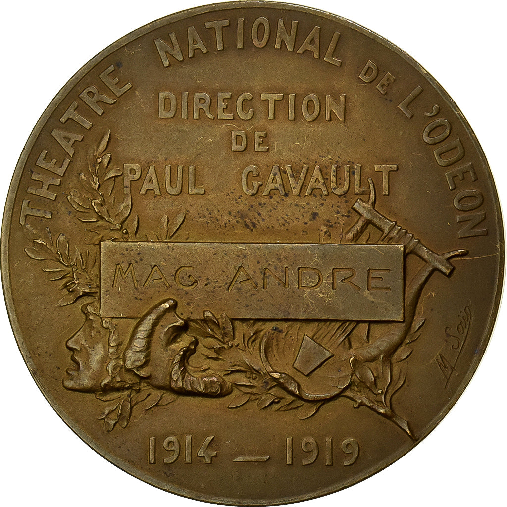 Francia, medaglia, Théâtre National de l'Odéon, 1919, Bronzo, Saïd, BB+