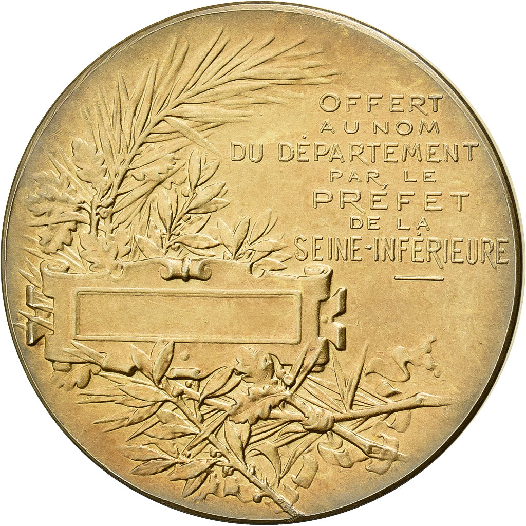 Francia, medaglia, Marianne, Préfet de la Seine Inférieure, Vermeil, O.Roty