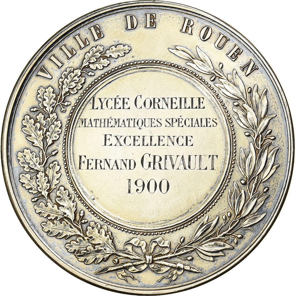 Frankreich, Medaille, Lycée Corneille de Rouen, 1900, Silber, Lecomte, UNZ