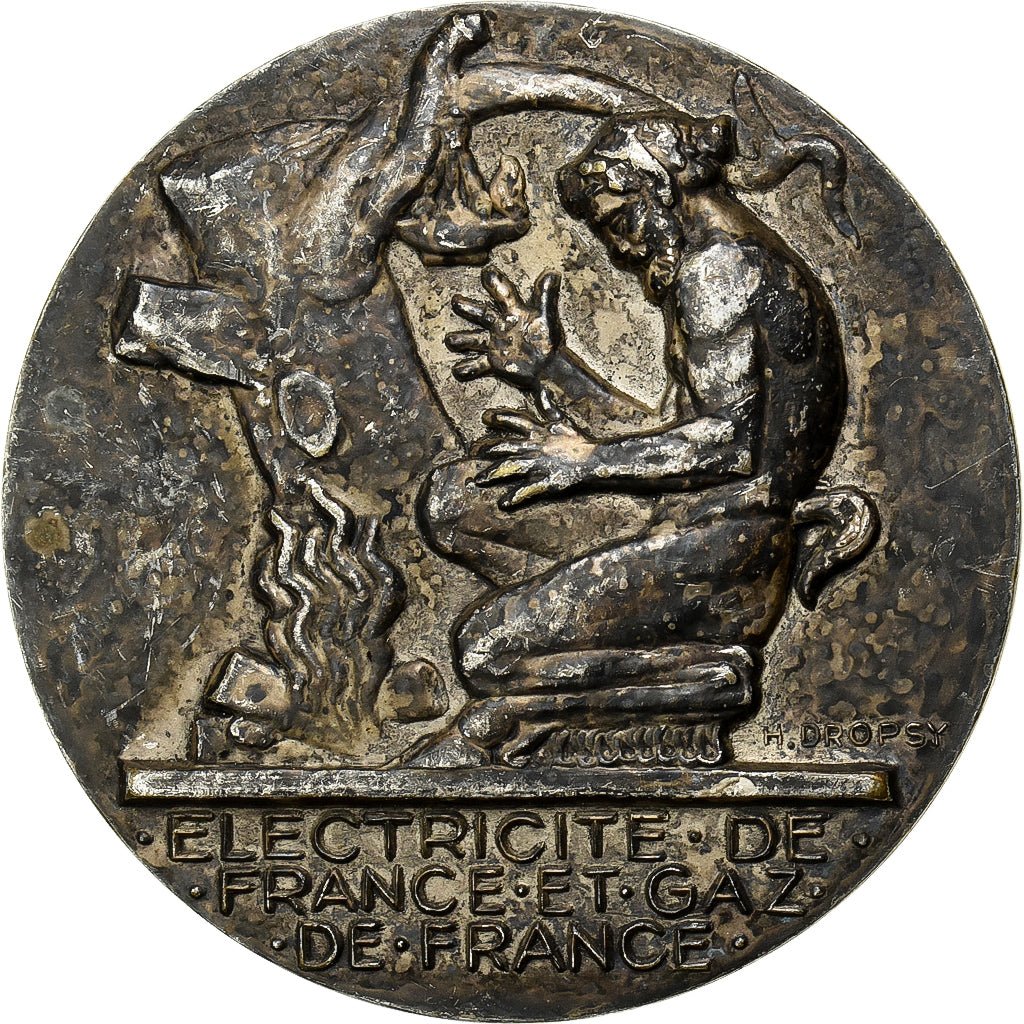 Frankreich, Medaille, Électricité de France et gaz de France, Silvered bronze