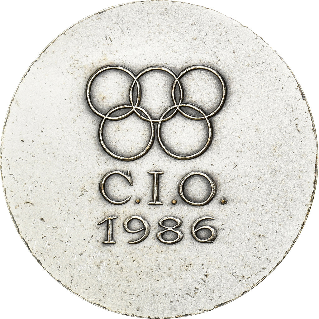 Francia, medaglia, C.I.O, Souvenir Pierre de Coubertin, Bolbec, 1986, Bronzo