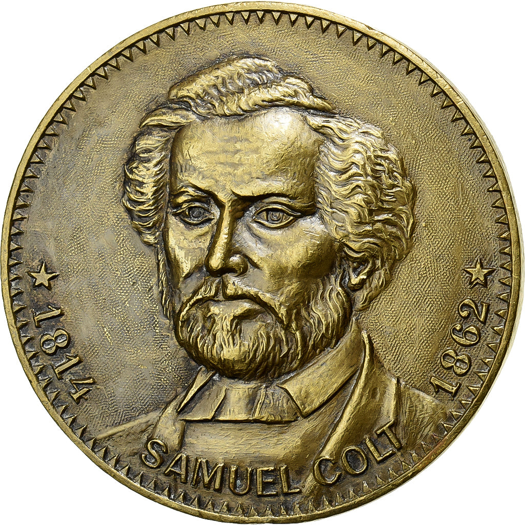France, Medal, Samuel Colt, Silvered bronze, AU(55-58)