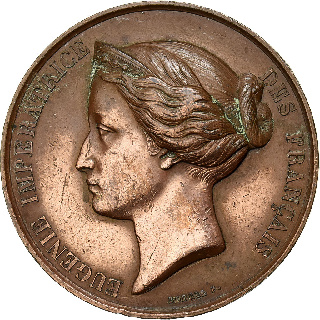 Frankreich, Medaille, Mariage d'Eugénie à Notre Dame, 1853, Kupfer, Borrel, VZ