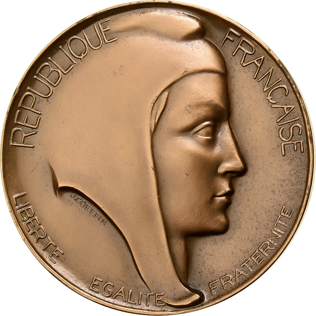 Francia, medaglia, Offert par M.Remy, Montagne, Député, 1975, Bronzo, Coeffin