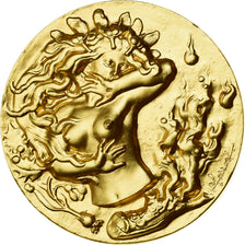 France, Medal, La Cinquième Saison, Hiver, Gilt Bronze, Nino Ferrari, MS(65-70)