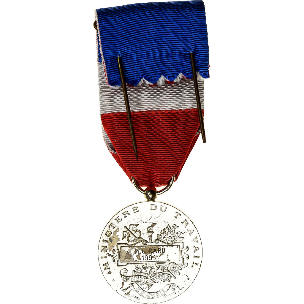 France, Médaille d'honneur du travail, Medal, 1991, Excellent Quality, Borrel