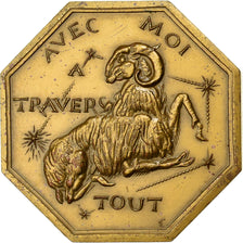 Francja, Token, Voeux les plus Vifs, Brązowy, Zodiaque - Bélier, AU(55-58)