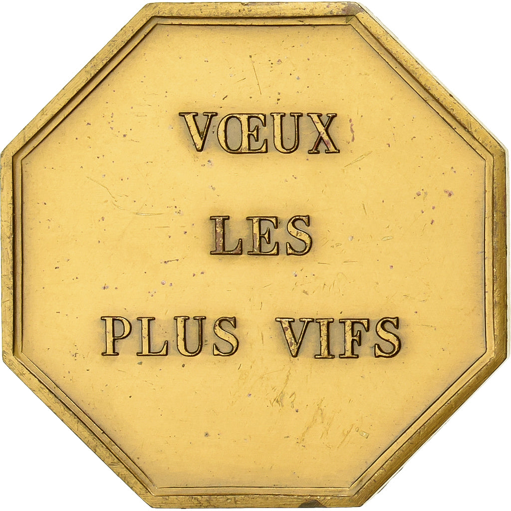 Francja, Token, Voeux les plus Vifs, Brązowy, Zodiaque - Bélier, AU(55-58)