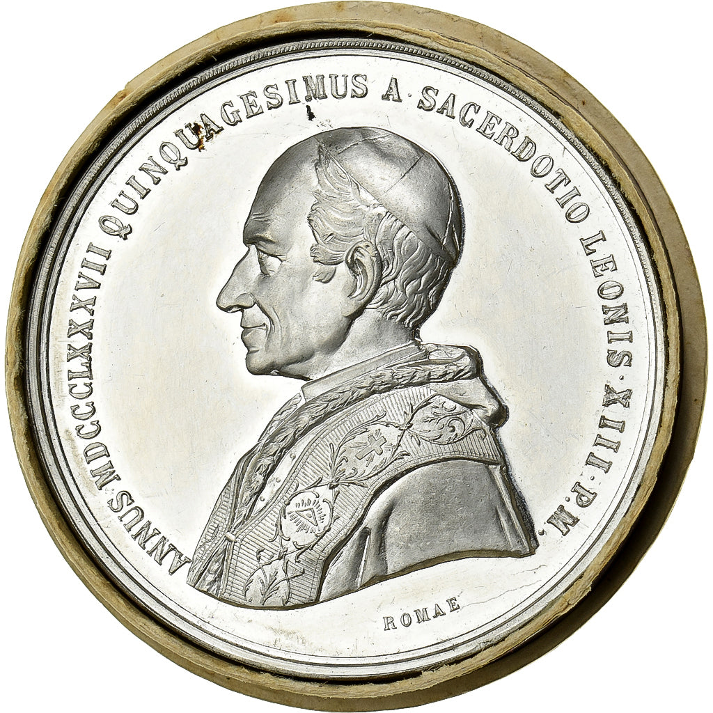 Vatican, Médaille, Le Pape Léon XIII, Rome, 1887, Etain, SPL
