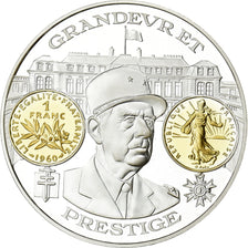 France, Medal, 2000 Ans d'Histoire Monétaire, Franc Semeuse, Silver, MS(65-70)