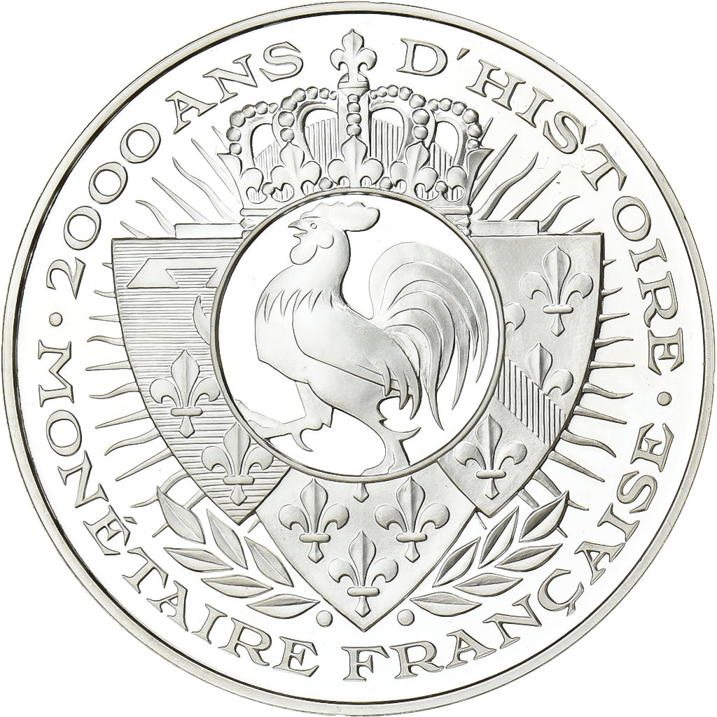 France, Medal, 2000 Ans d'Histoire Monétaire, Franc Semeuse, Silver, MS(65-70)