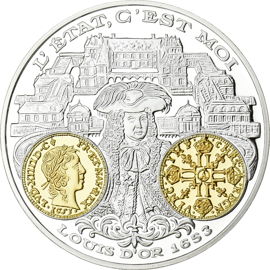 France, Médaille, 2000 Ans d'Histoire Monétaire, Louis d'Or, Argent, FDC